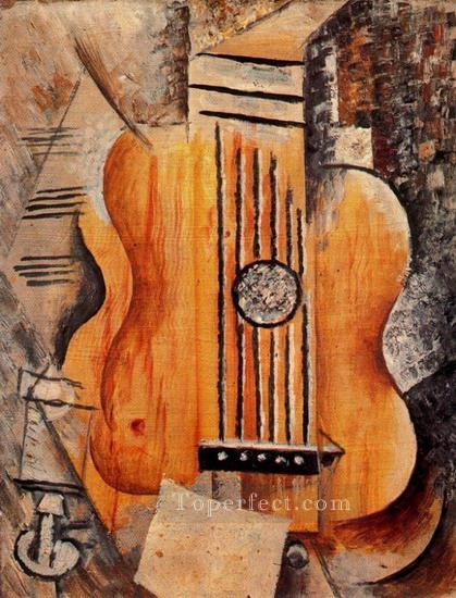Guitare Jaime Eva 1912 Cubism Oil Paintings